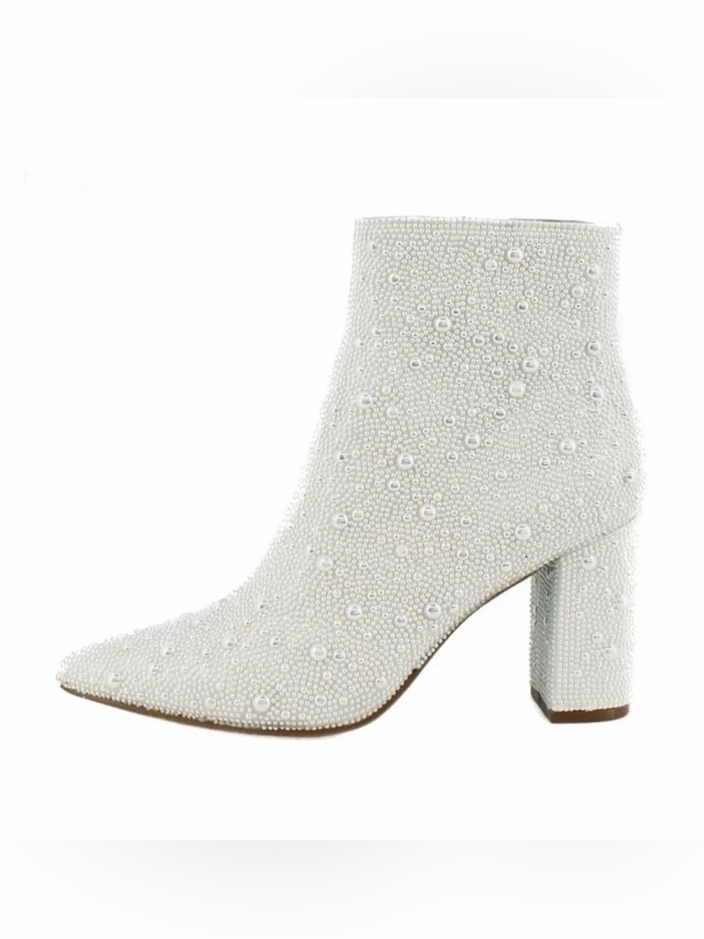 Betsey Johnson Cady Ivory Pearl  Embellished Ankle Boots